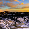 棚田初冠雪