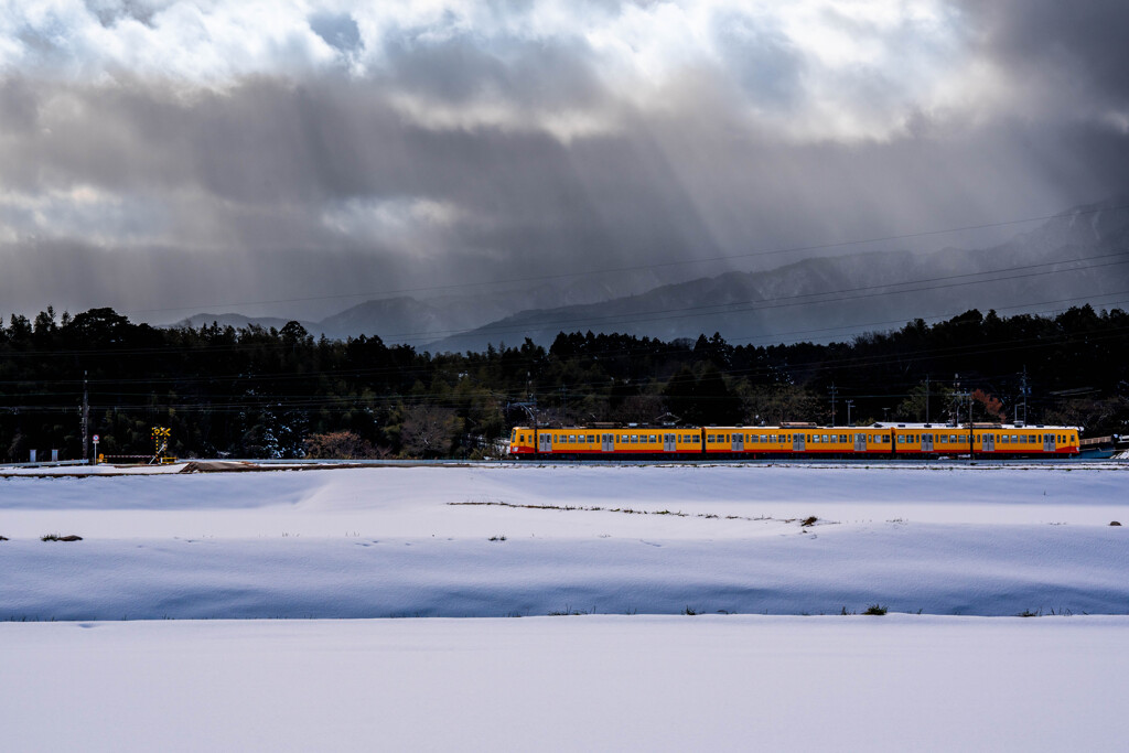 冬空と電車