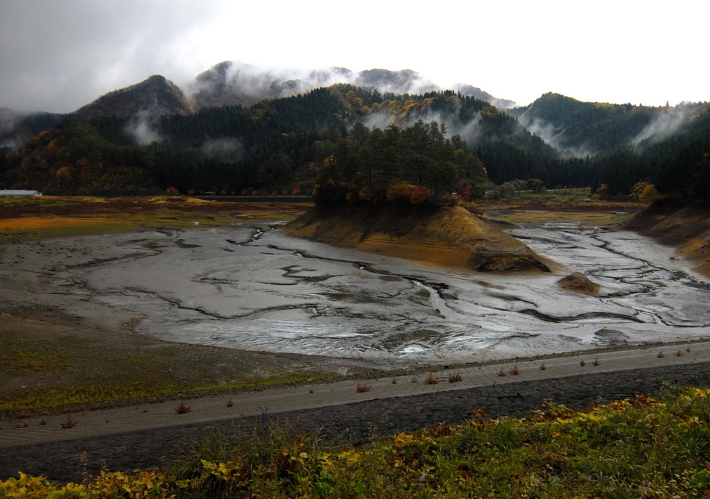 落水した貯水池