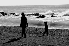 冬の海辺