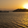 夕日に向かって