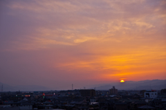 屋上夕景