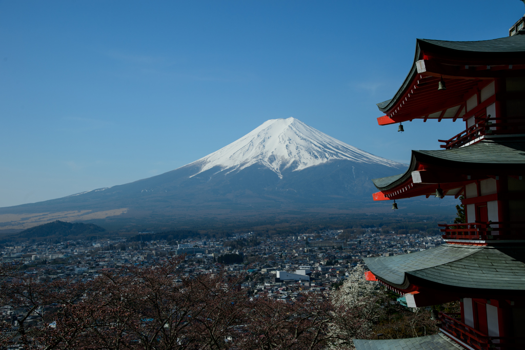忠霊塔と富士山