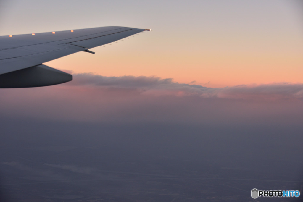 北京上空の夕焼け