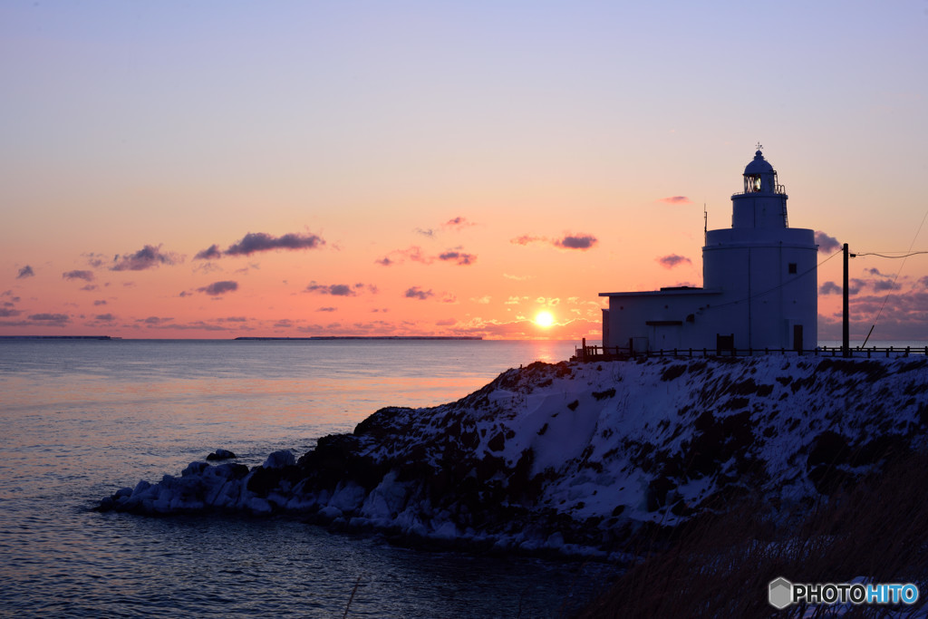 納沙布灯台日出1