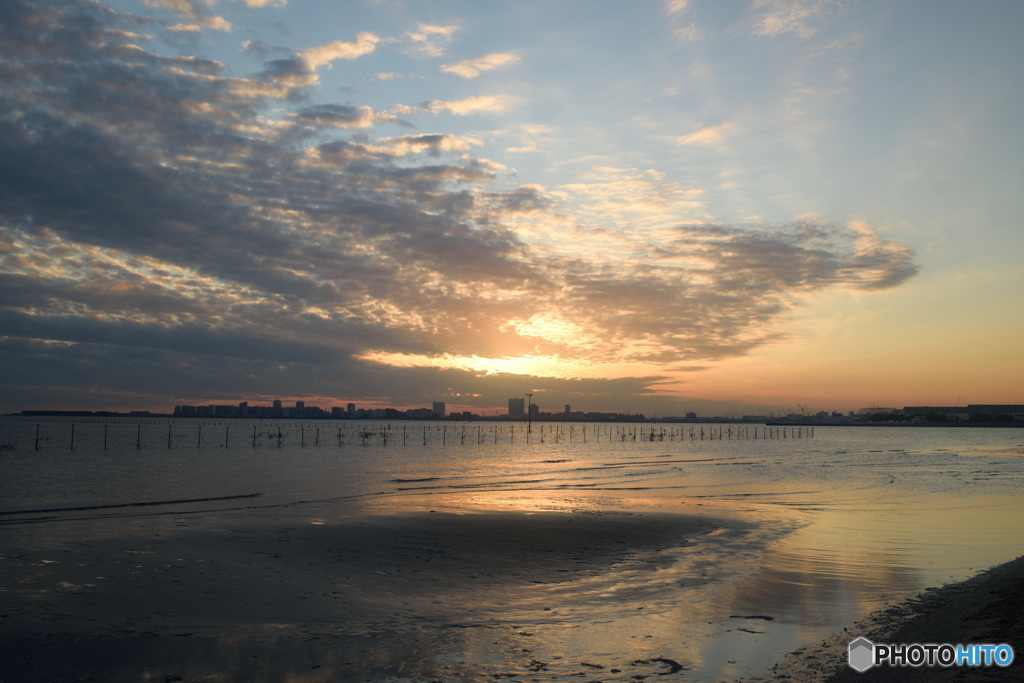 三番瀬の夕日3