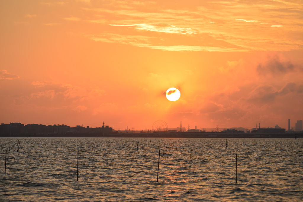 今日の夕日