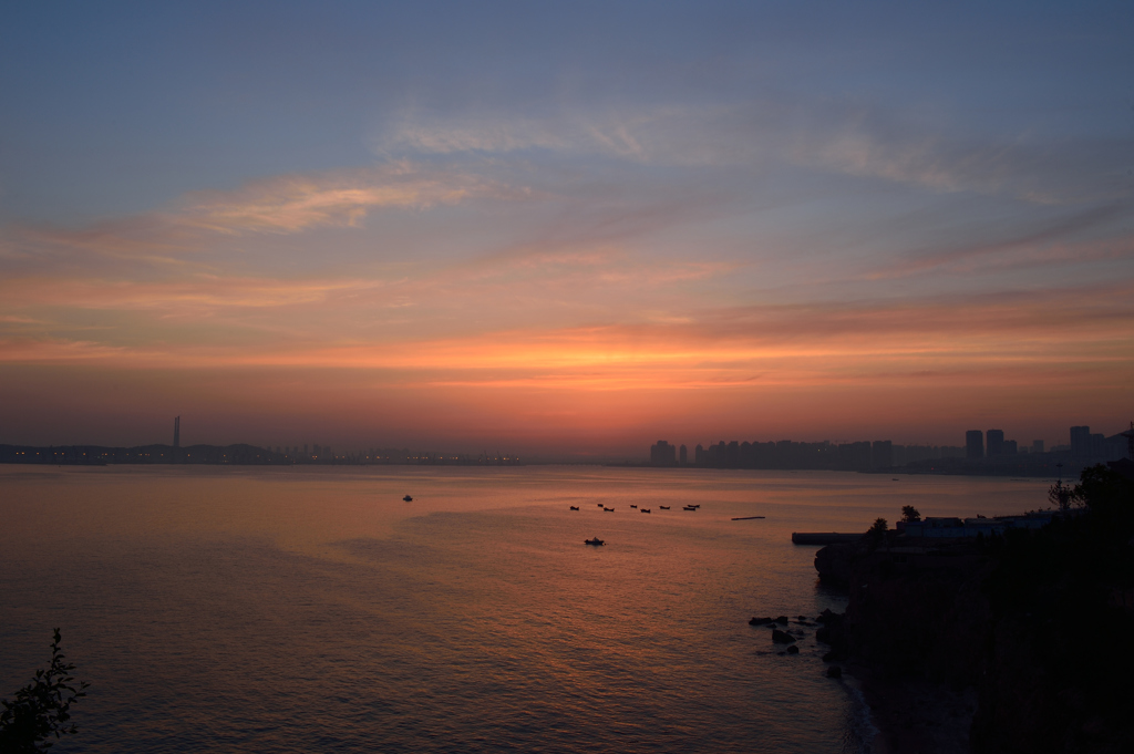 大連港夕焼け