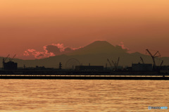 三番瀬からの富士山夕焼け