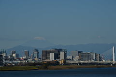 羽田空港からの冠雪富士