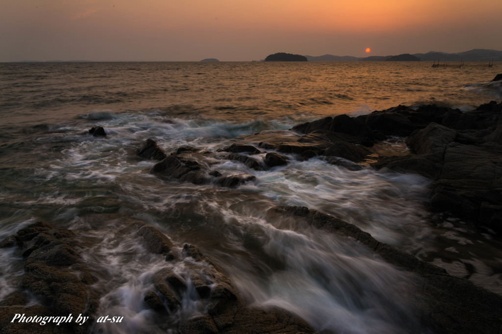 西浦海岸の夕暮れ