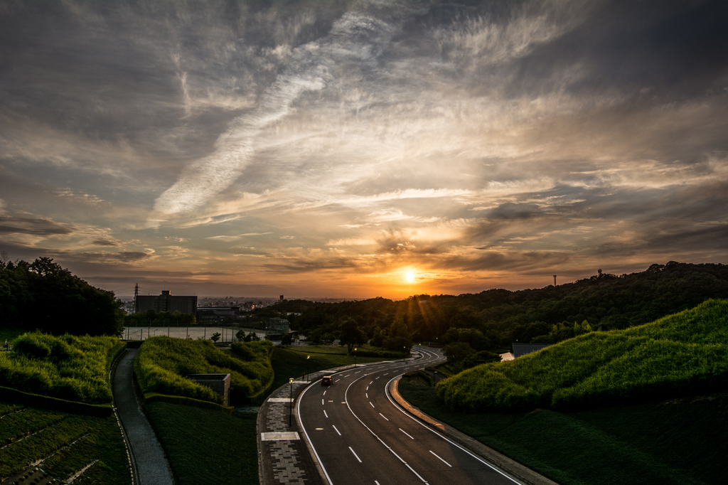 わが町の夕景