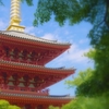 新緑と塔