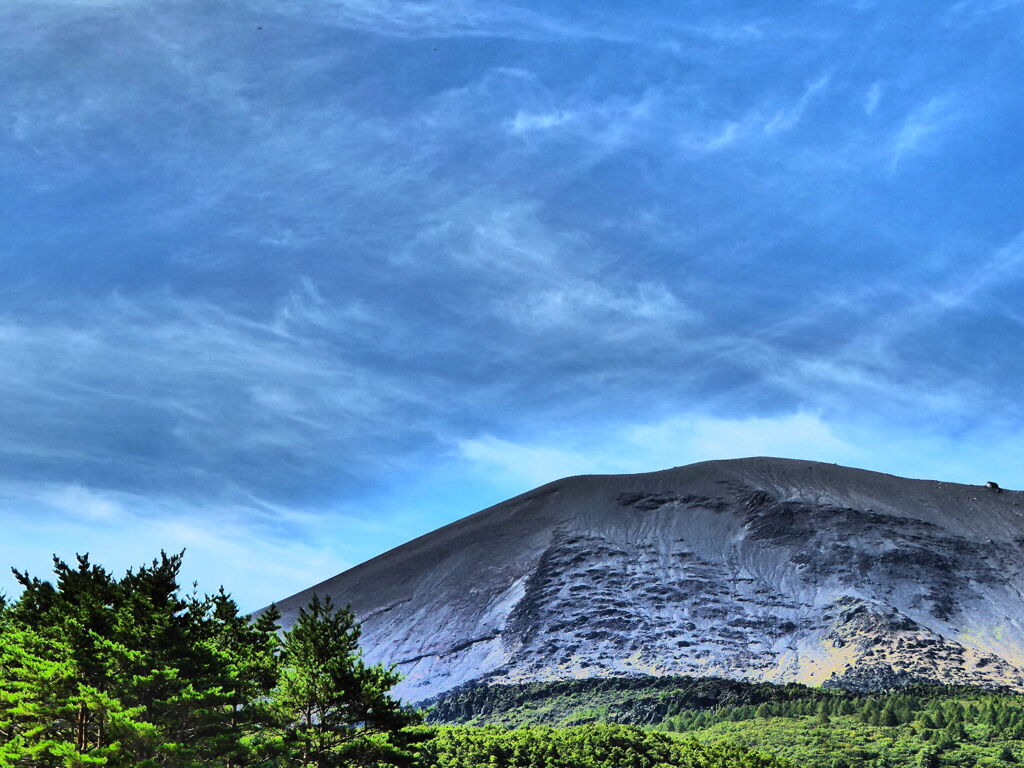 浅間山を望む