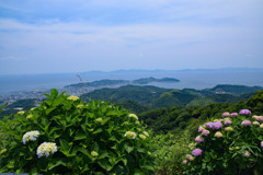 三ヶ根山から三河湾を望む