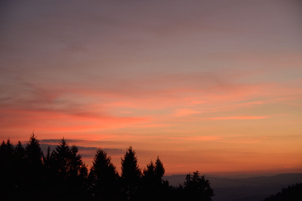 避暑地の夕日