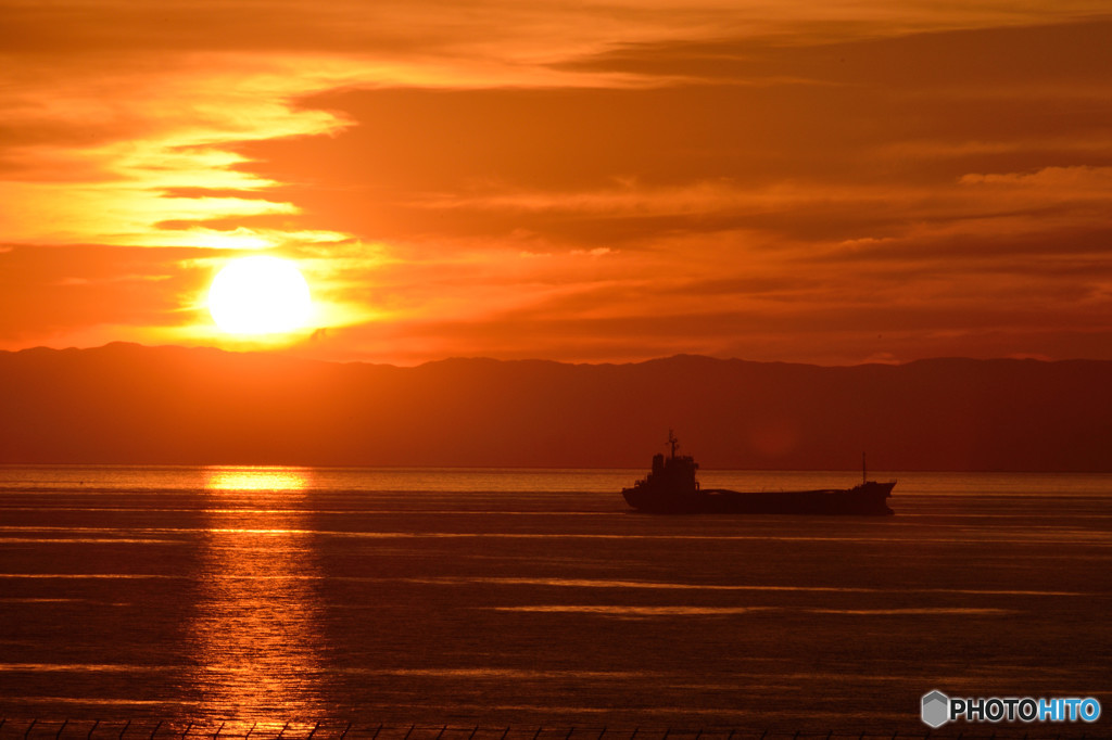 伊勢湾の夕焼け