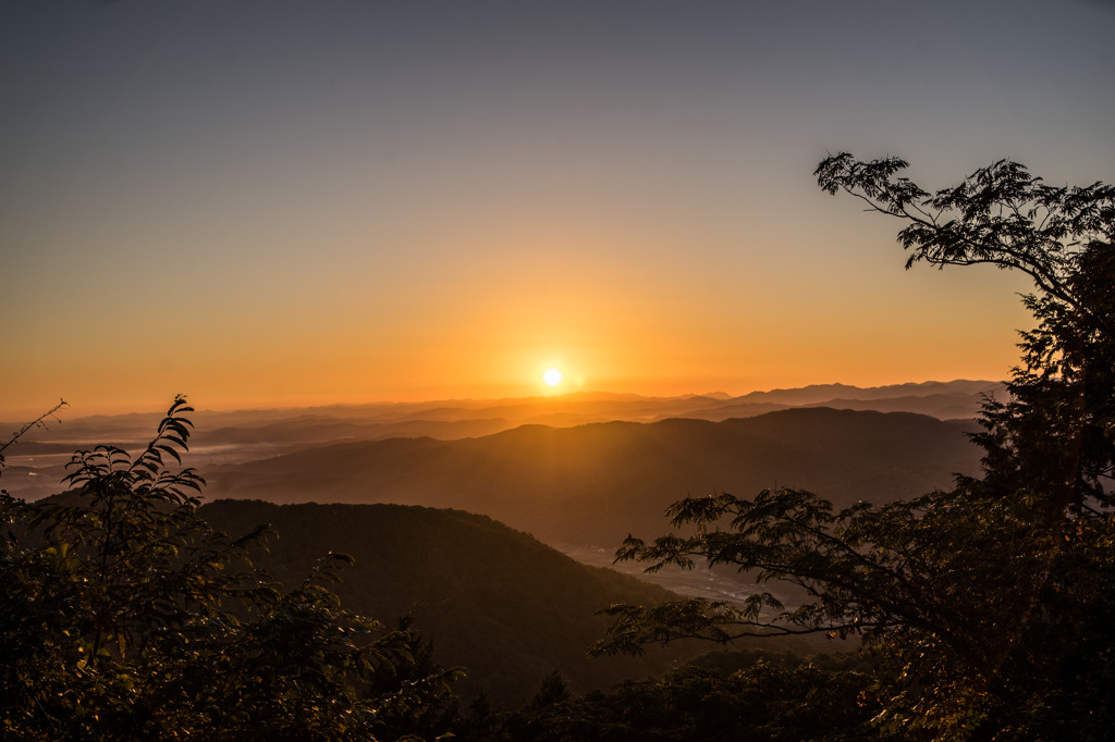 里山の夕焼け