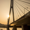 多々羅大橋と夕日