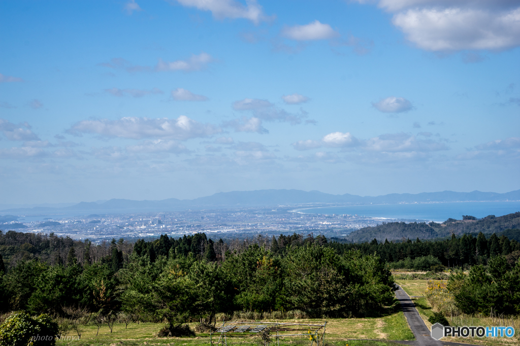 大山展望台より米子市内の風景