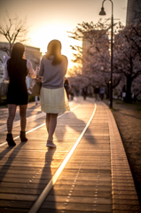 逆光は線路が光ります。