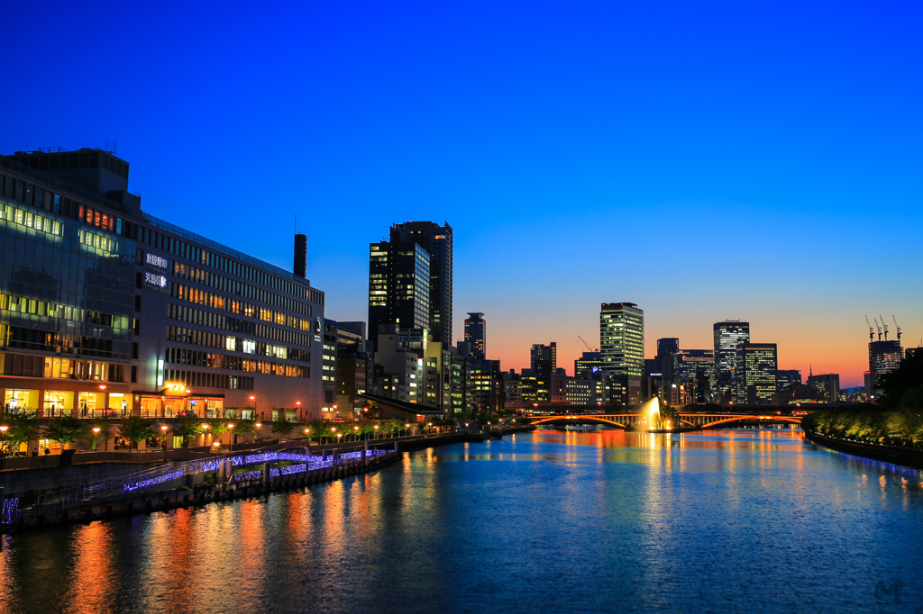 大阪　天満橋からの夕焼け