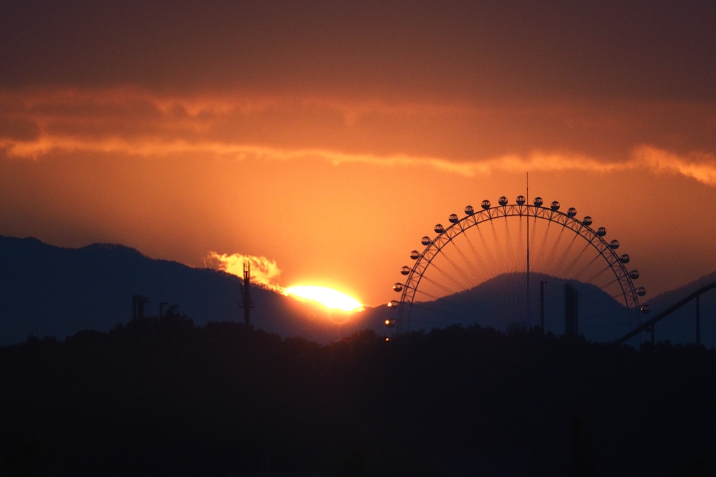 ランドと夕陽