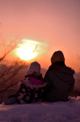 夕日　姉妹