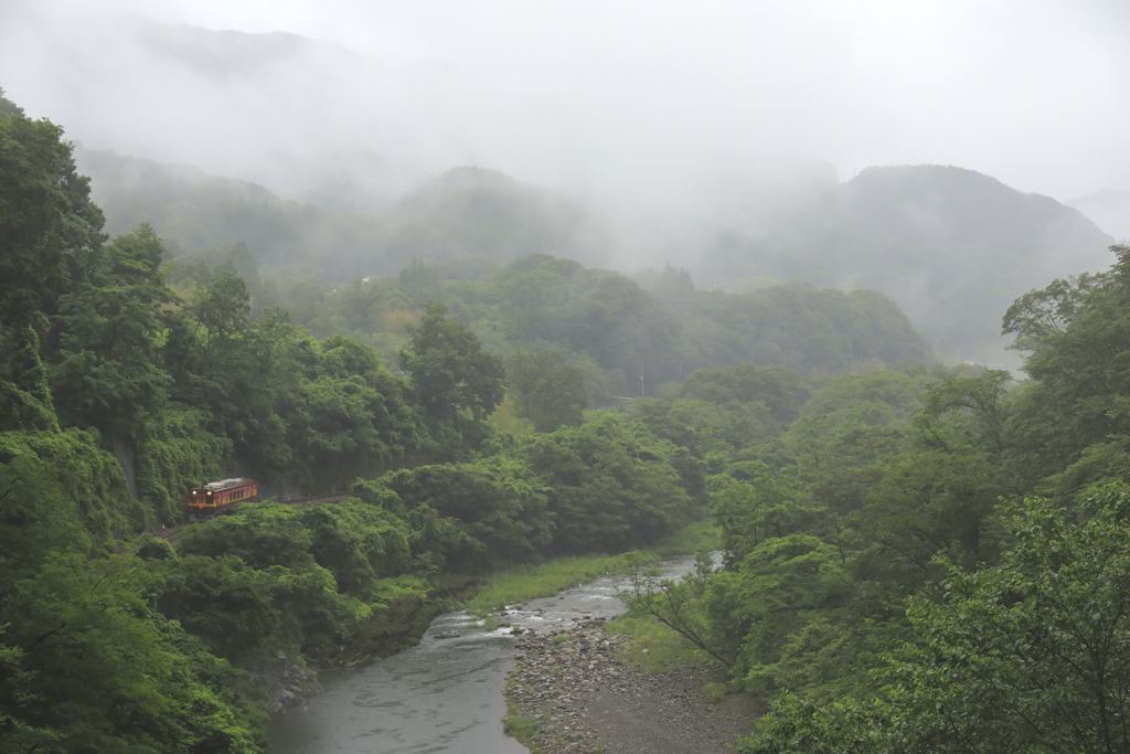 梅雨空渓谷鐵道