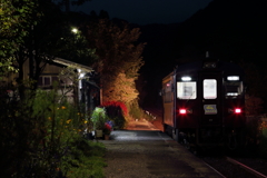夜の上神梅駅