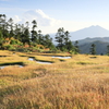 西日を浴びる草紅葉と燧ヶ岳