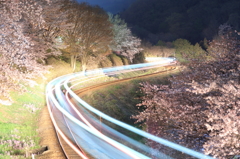 夜の大間々S字カーブ