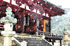 雪の当麻寺・本堂