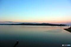 夕暮れ時の能登島