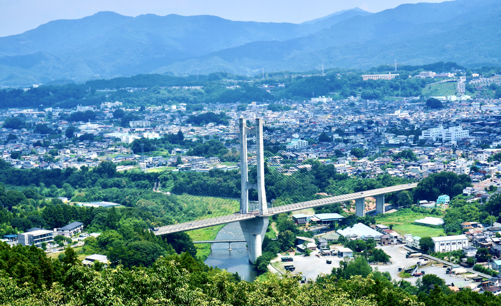 荒川に架かる巨大なハープ橋