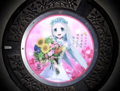 旧秩父橋めんまマンホール　あの花聖地巡礼