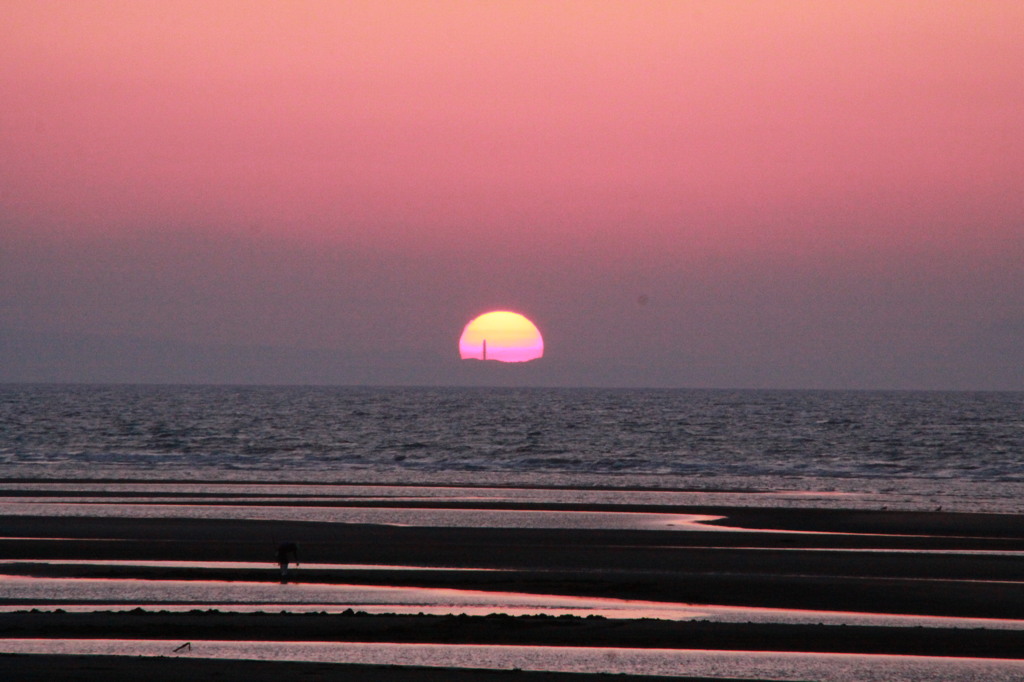 真珠海岸の夕日