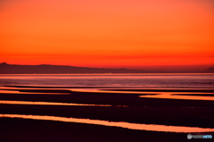 真玉海岸の夕陽③