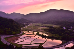 田染荘・・・日没