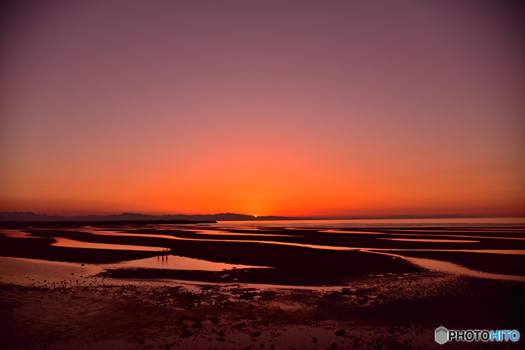 真玉海岸の夕陽①