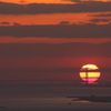 明石海峡に蕩ける夕日