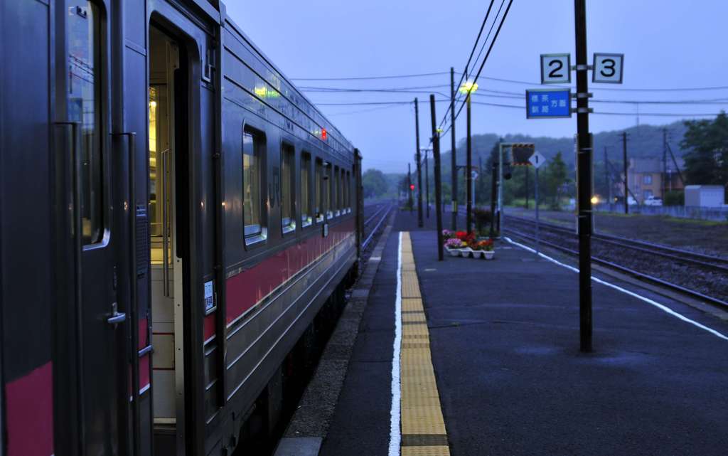 夕方の摩周駅