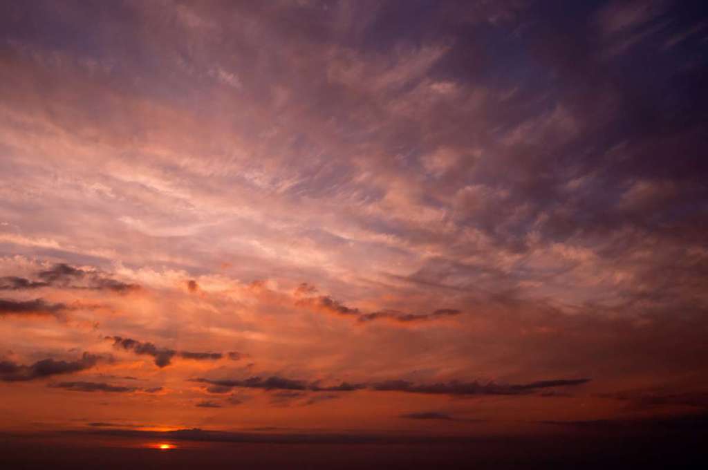 祝津　夕刻の空