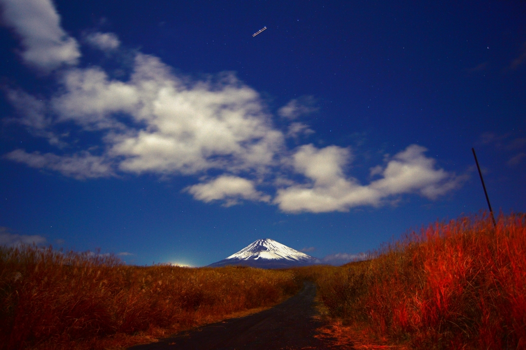 月夜の晩に・・・富士を望む
