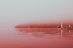 朝ぼらけ 箱根の湖霧 たえだえに あらはれわたる 神の領域・・・(*´з`)