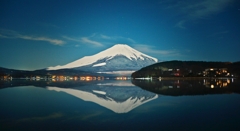 月夜の晩に富士を撮る ～山中湖平野～