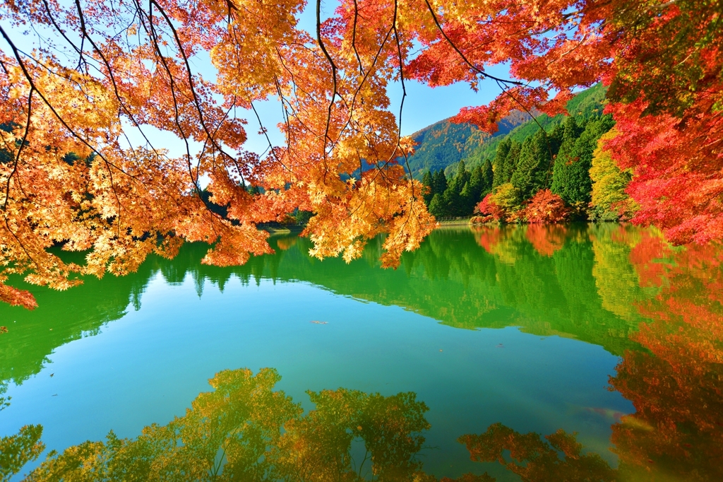 鏡面の秋景 ～南伊奈ヶ湖～
