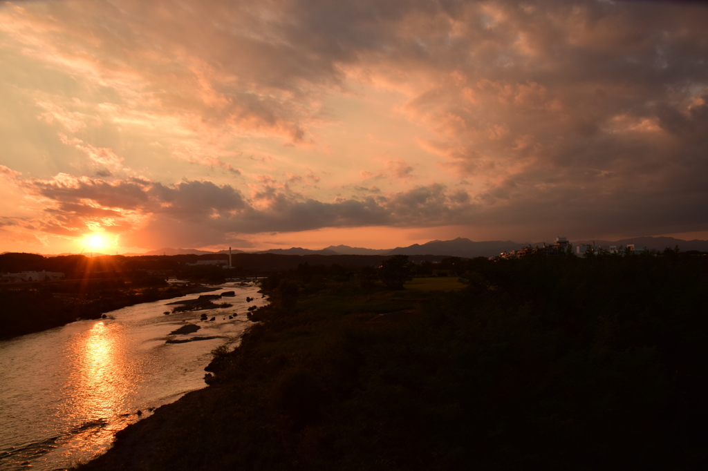 今日の夕日10/17