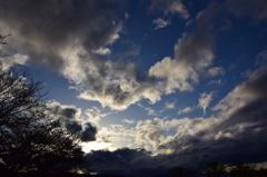 雨上がりの夕日