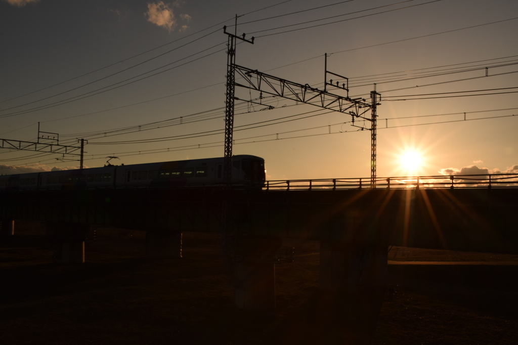 夕日が見えた瞬間